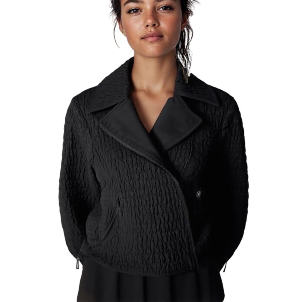 Mycra Pac One Black Reversible Quilted Moto Double Zip Rain Jacket XS / S EUC